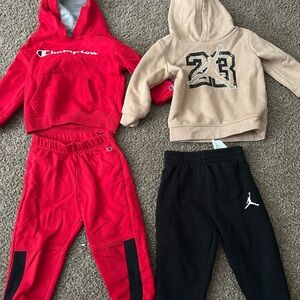 Champion Youth Red Hoodie & Jordan Jogger Set - Kids